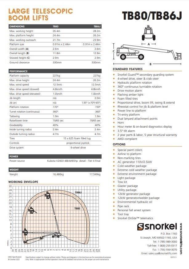 Snorkel TB80 Teleskop bomliftar