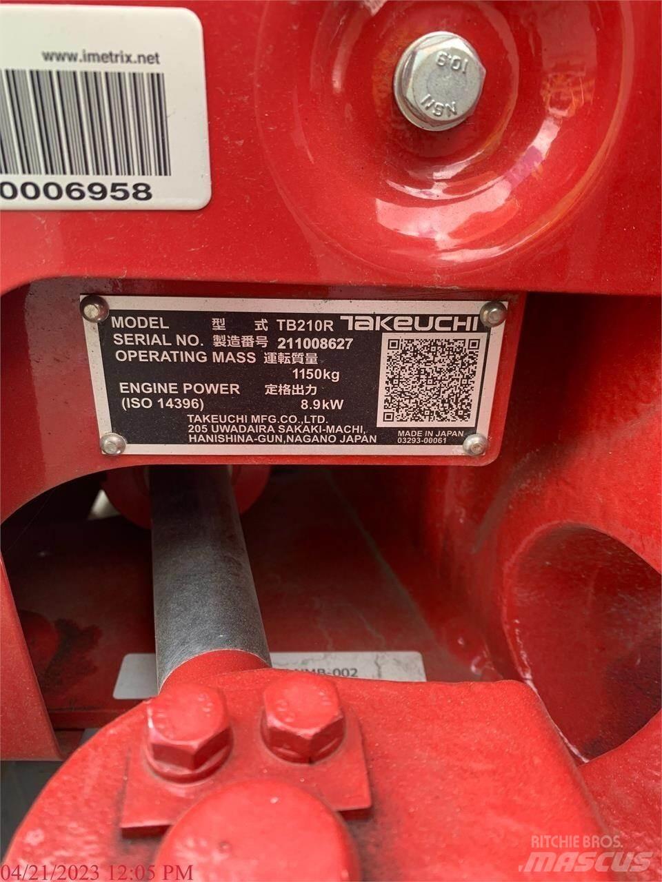Takeuchi TB210R Minigrävare < 7t
