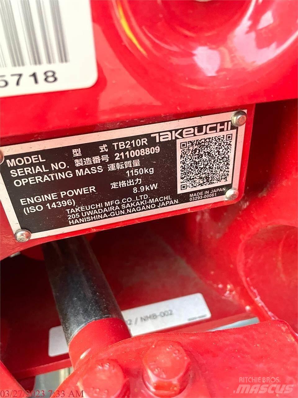 Takeuchi TB210R Minigrävare < 7t