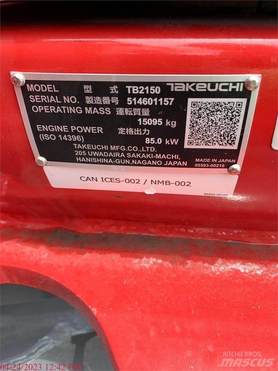 Takeuchi TB2150 Bandgrävare