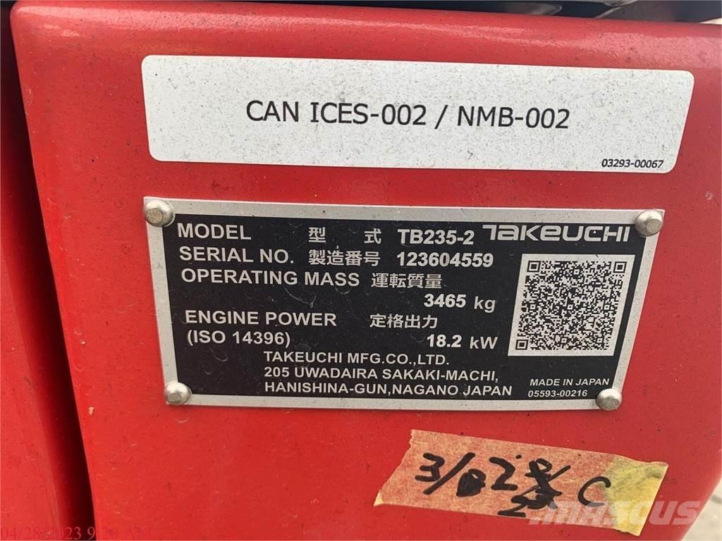 Takeuchi TB235-2 Minigrävare < 7t