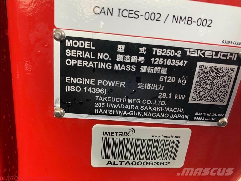 Takeuchi TB250-2 Minigrävare < 7t