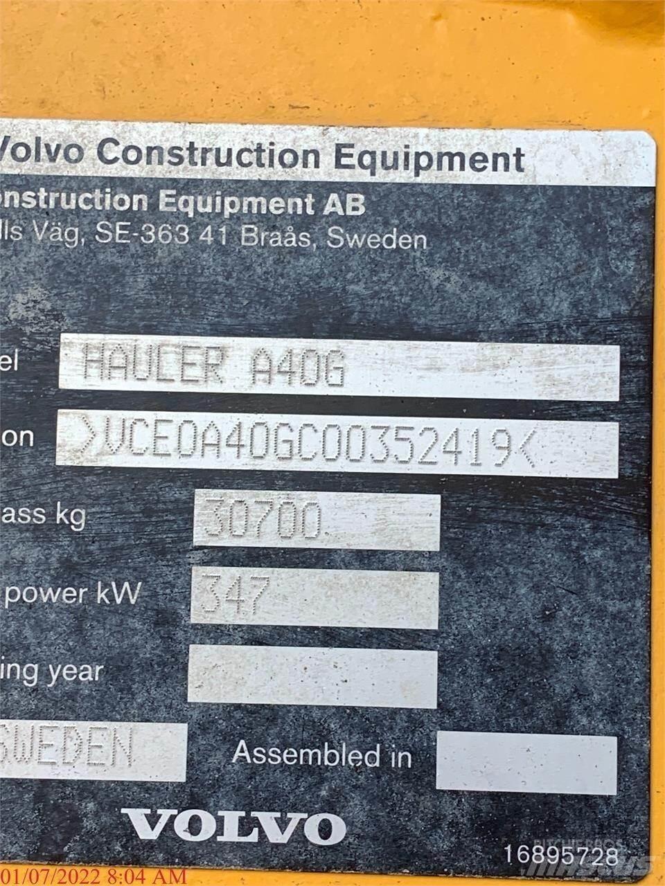 Volvo A40G Midjestyrd dumper