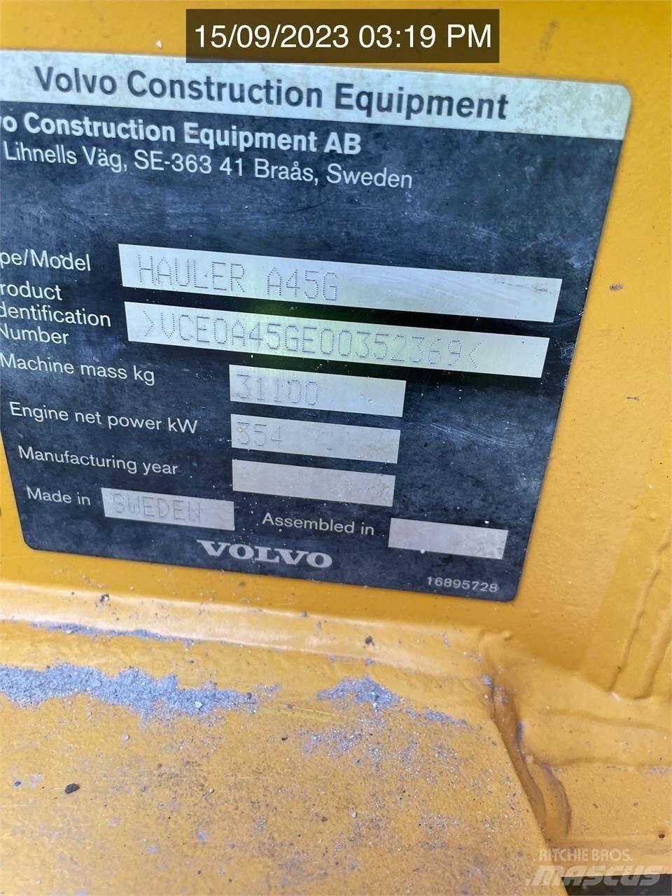 Volvo A45G Midjestyrd dumper
