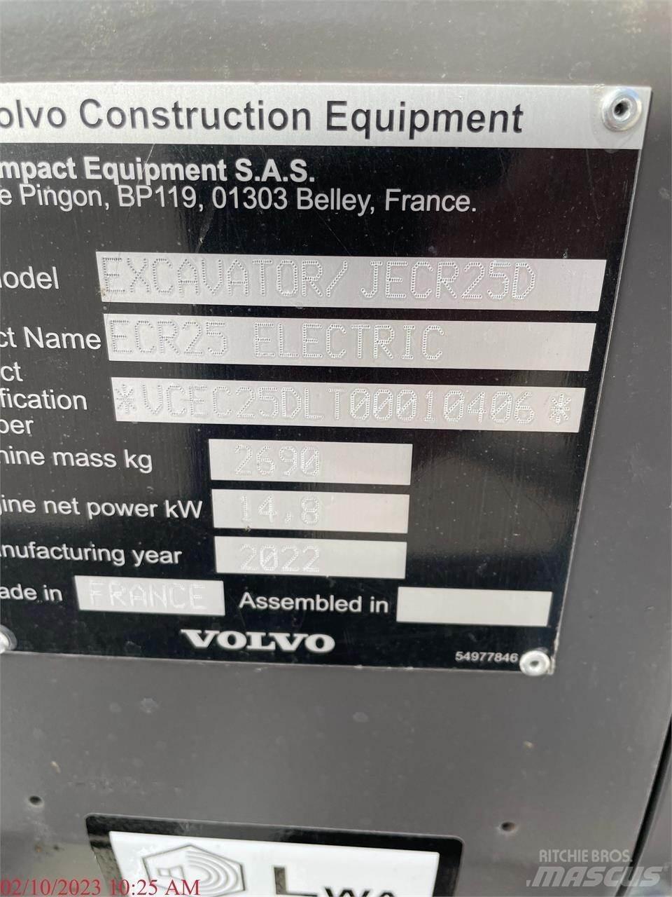 Volvo ECR25D Minigrävare < 7t