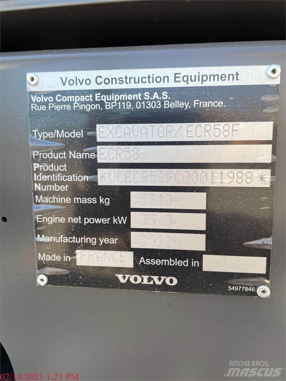 Volvo ECR58F Bandgrävare
