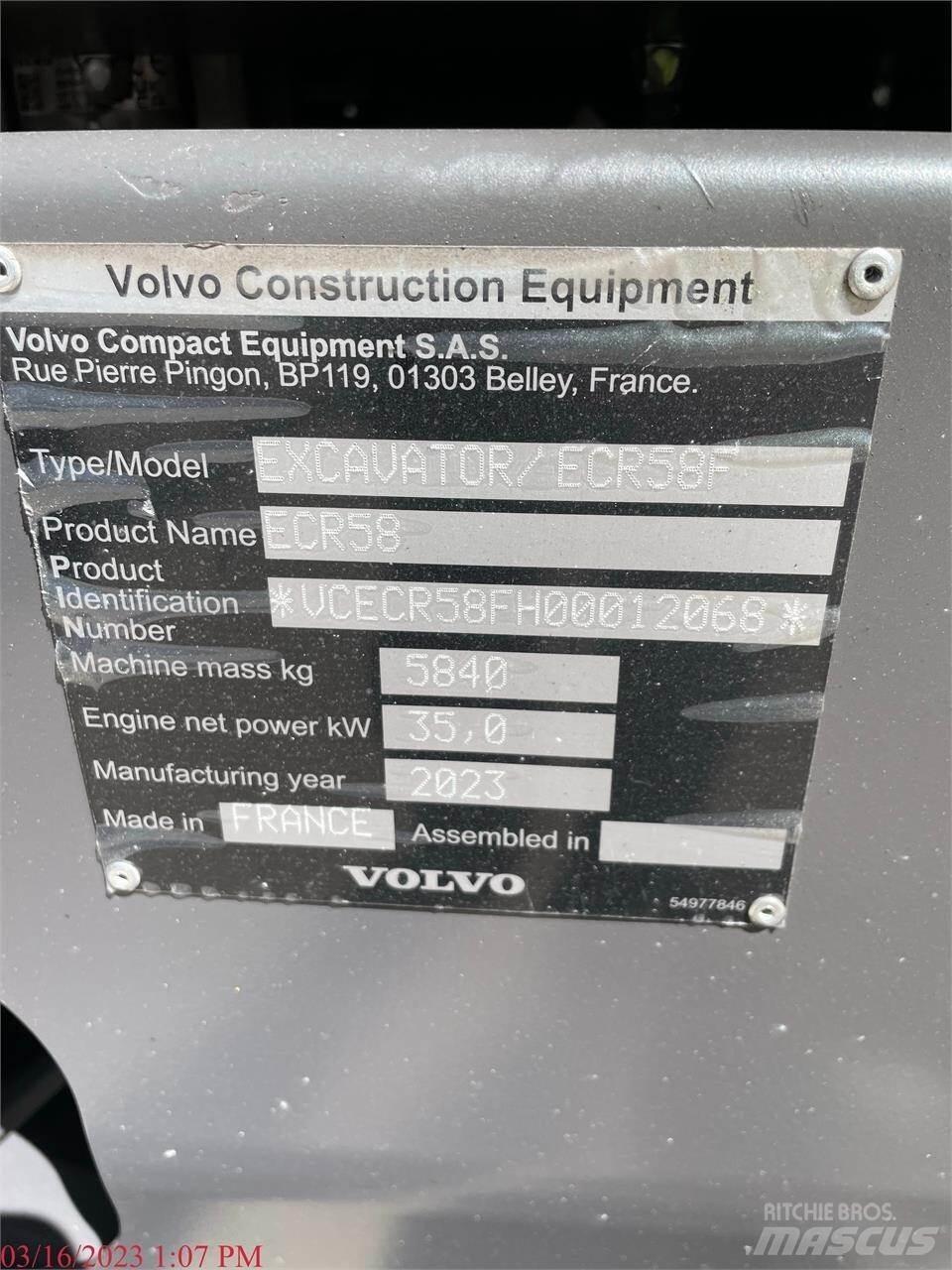 Volvo ECR58F Bandgrävare