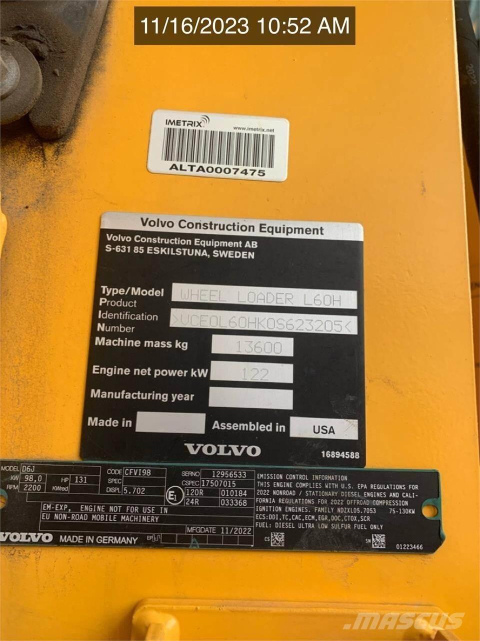 Volvo L60H Hjullastare