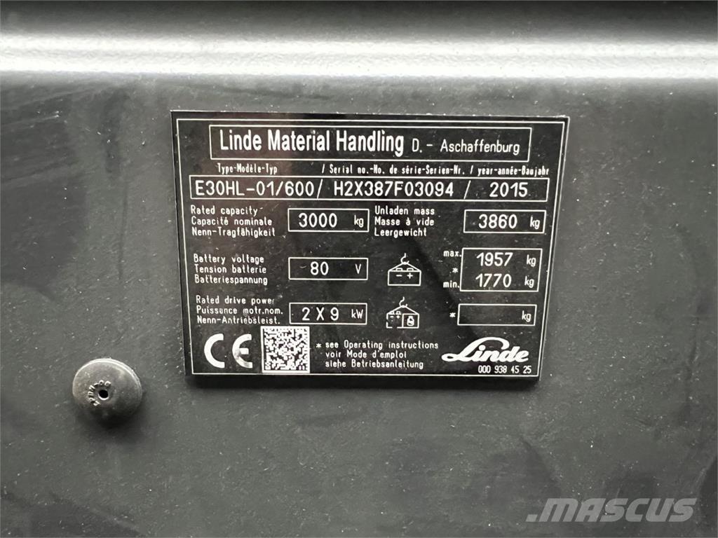 Linde E30/600HL Elmotviktstruckar