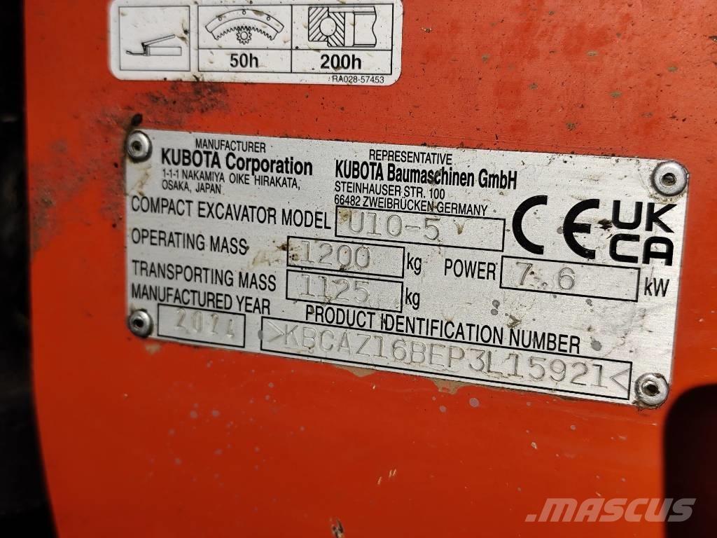 Kubota U 10-5 Minigrävare < 7t