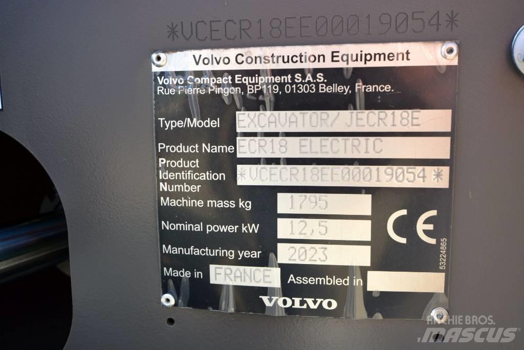 Volvo ECR18 electric Minigrävare < 7t