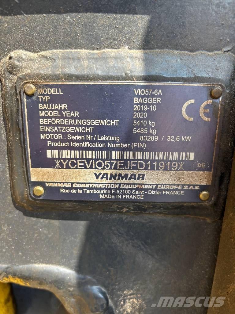 Yanmar Vio 57 Minigrävare < 7t