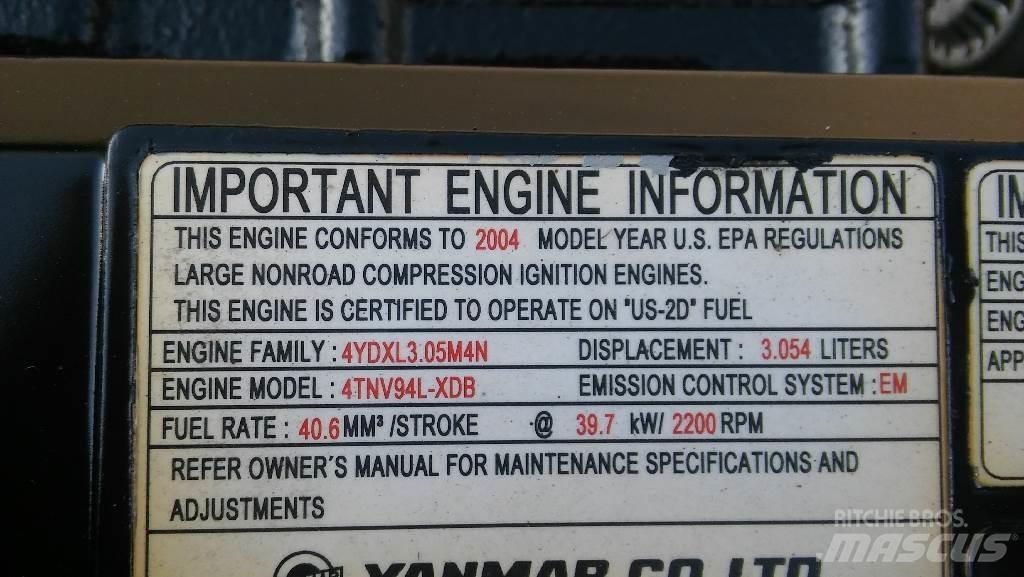 Yanmar 4TNV94L-XDB Minigrävare < 7t
