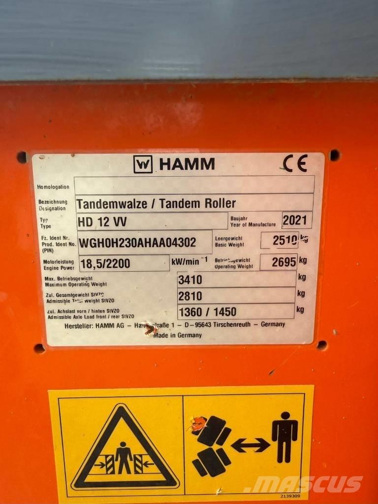 Hamm HD 12 Tvåvalsvältar