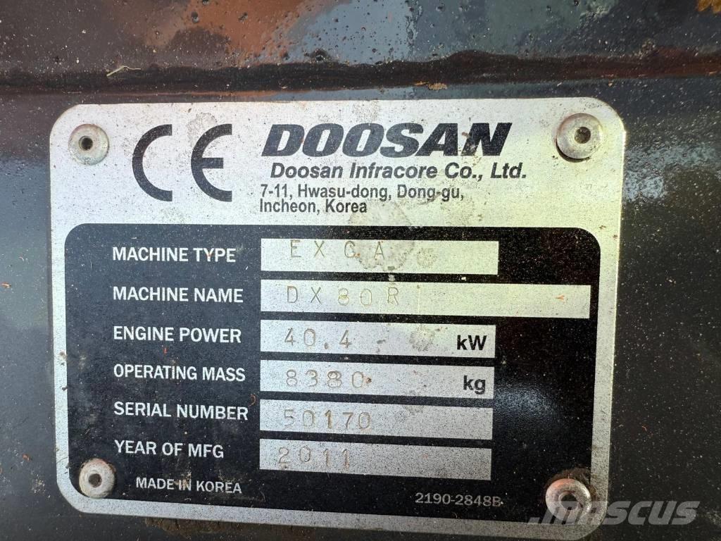 Doosan DX 80 R Midigrävmaskiner 7t - 12t