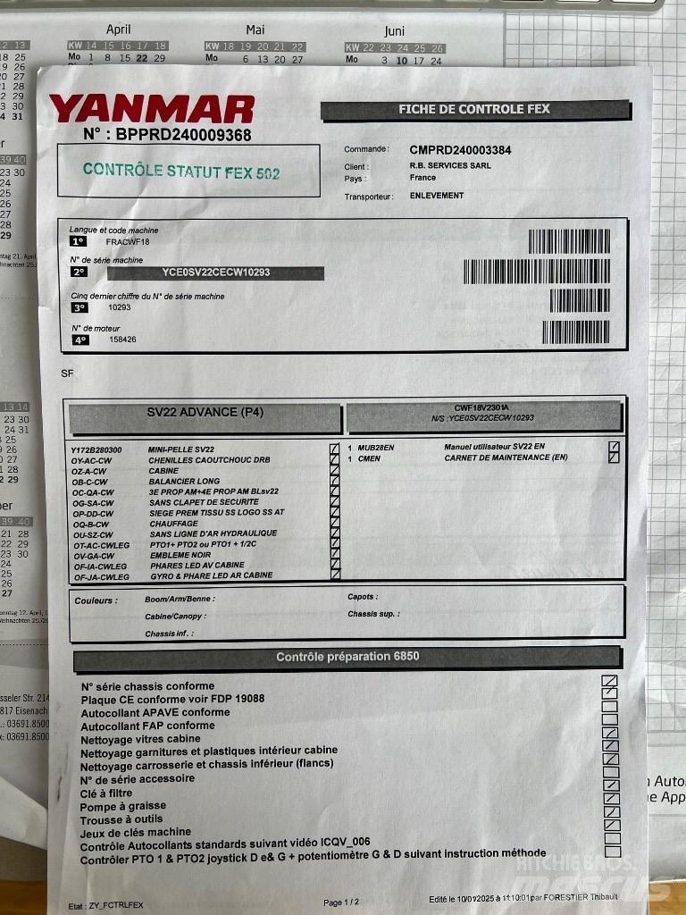 Yanmar SV 22 Minigrävare < 7t