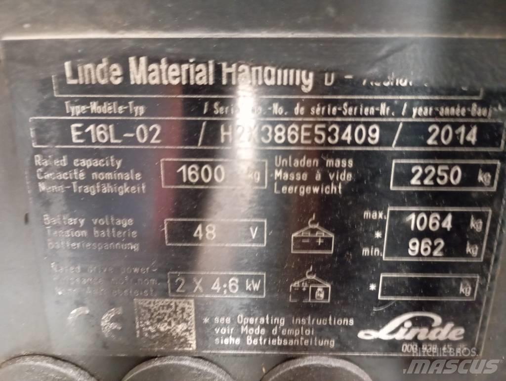 Linde E 16 Elmotviktstruckar