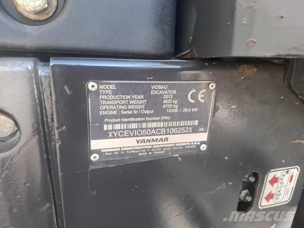 Yanmar Vio 50 U Minigrävare < 7t