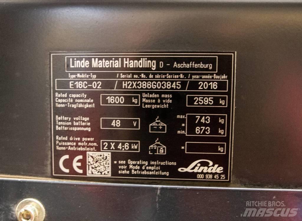 Linde E 16 C-02 Elmotviktstruckar