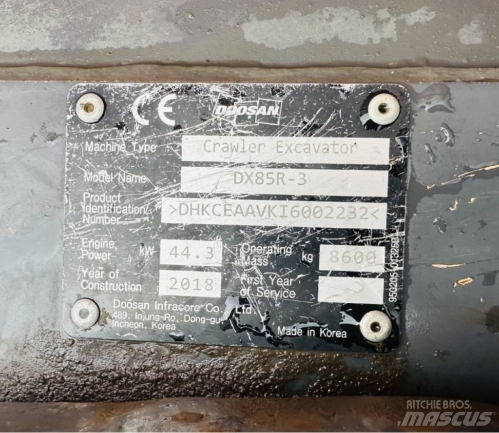Doosan DX 85 R-3 Midigrävmaskiner 7t - 12t