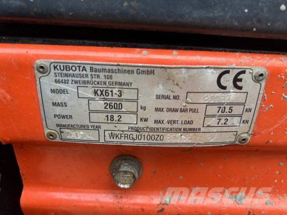 Kubota KX61-3 Entreprenad - Övrigt