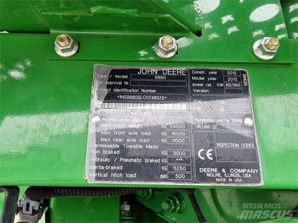 John Deere S680 Skördetröskor