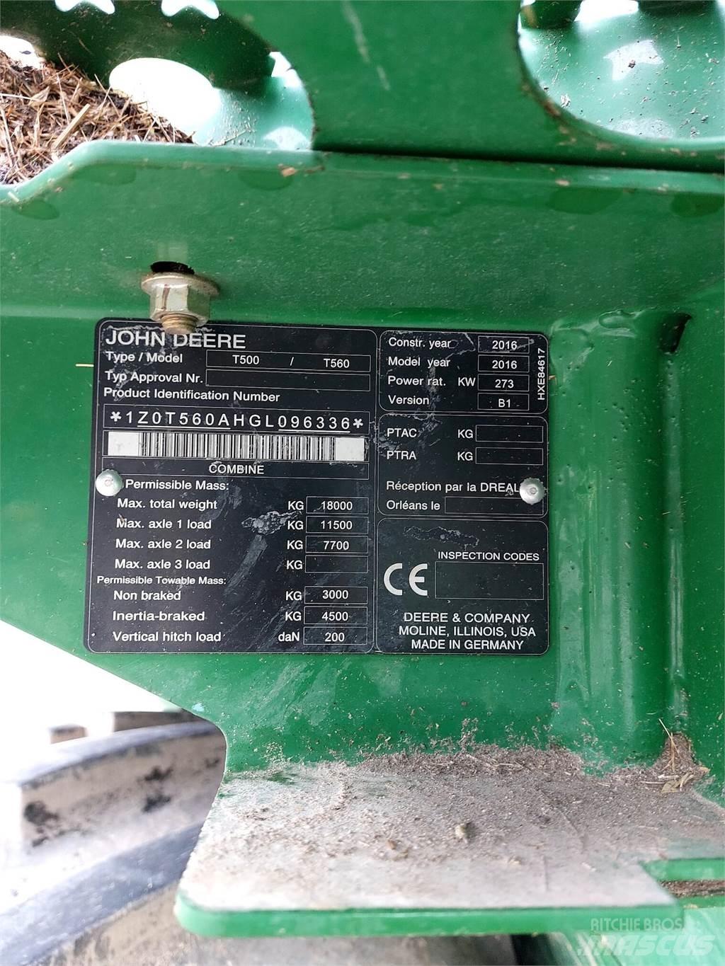 John Deere T560 Skördetröskor