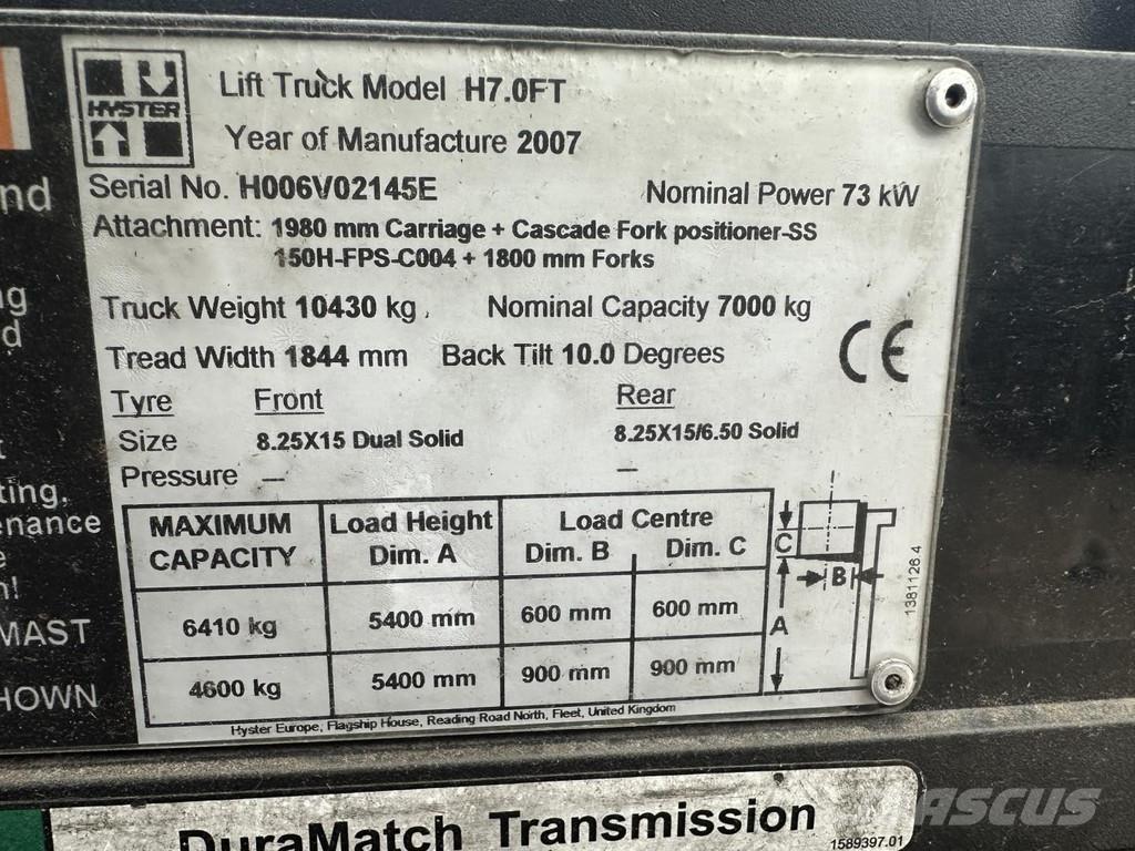 Hyster H7.0FT Gasolmotviktstruckar