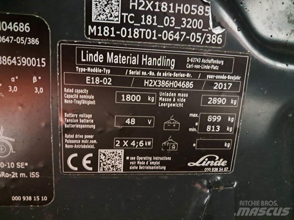 Linde E18-02 Elmotviktstruckar