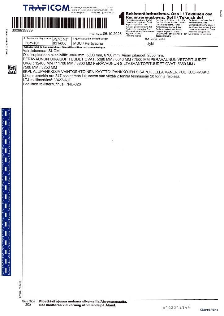 Jyki V427-AJT Timmersläp