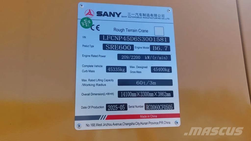 Sany SRE600 Terrängkranar (Grov terräng)