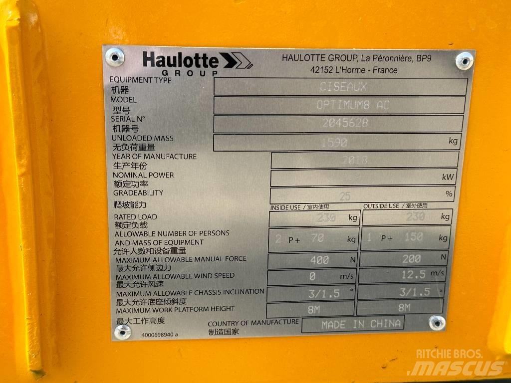 Haulotte OPTIMUM 8 Saxliftar
