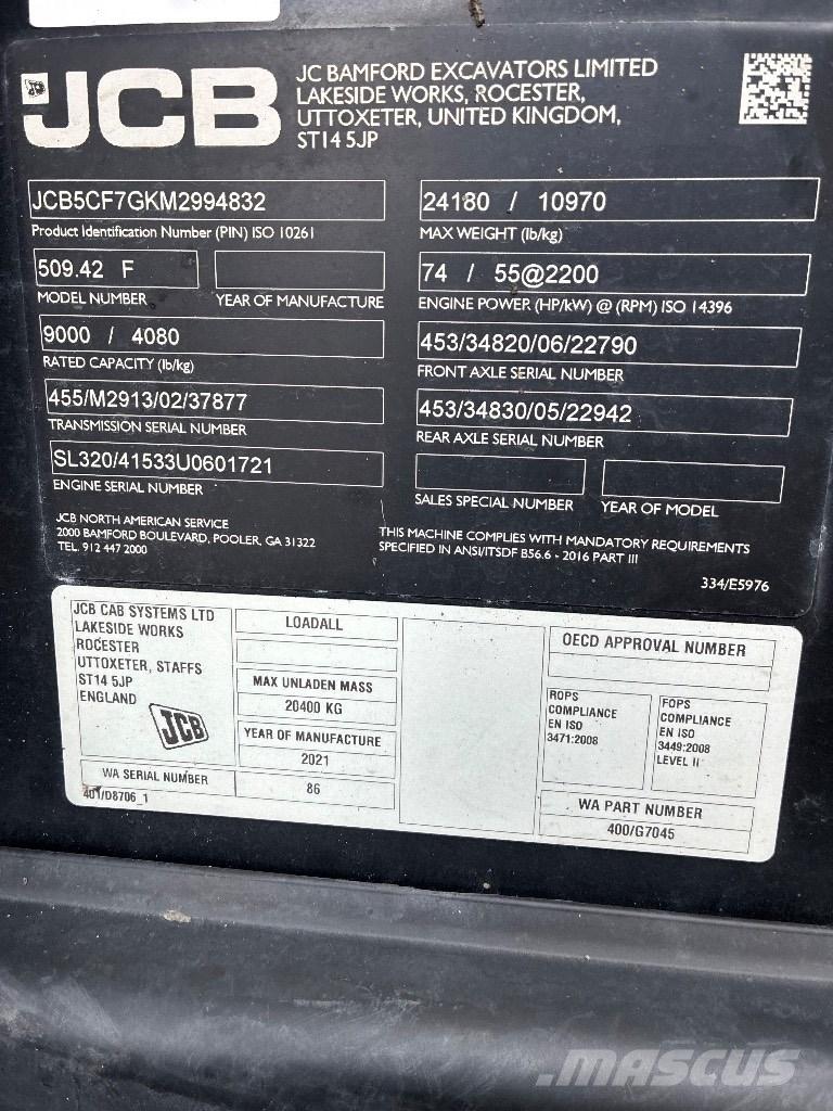 JCB 509-42 Teleskoplastare