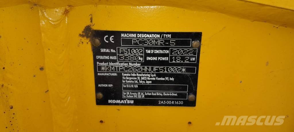 Komatsu PC30MR-5 Minigrävare < 7t