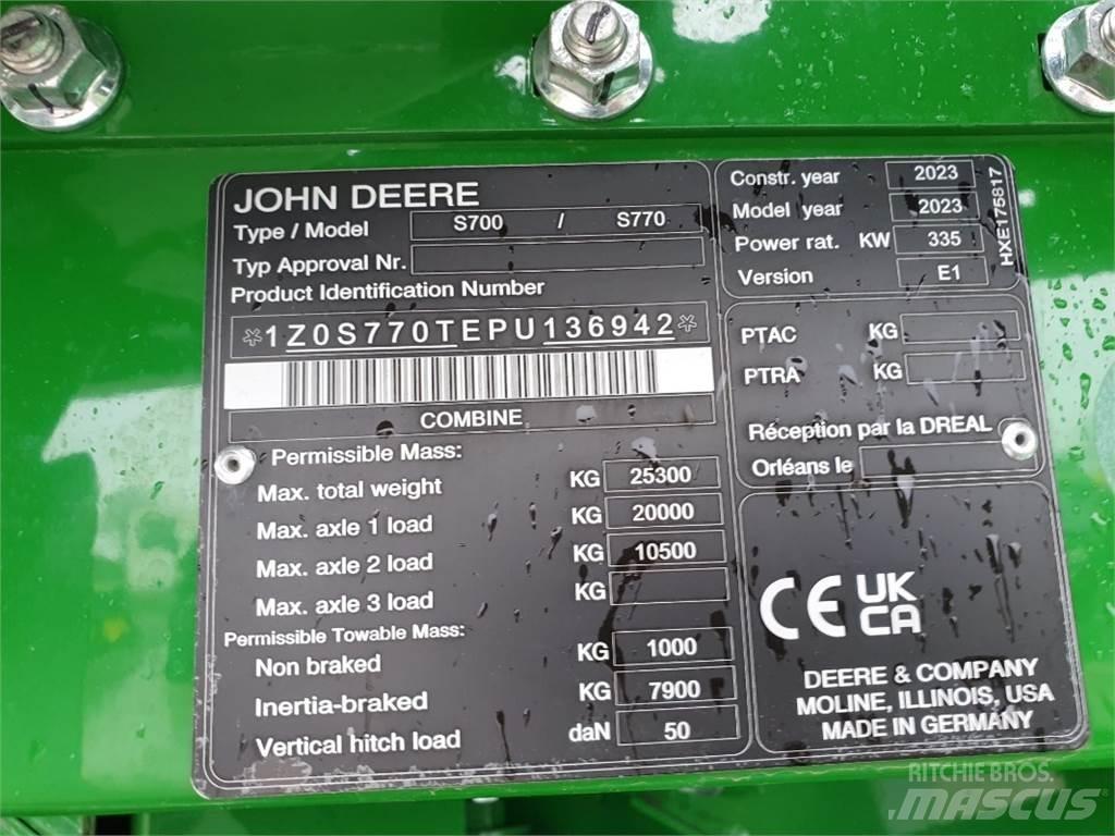 John Deere S770 Skördetröskor