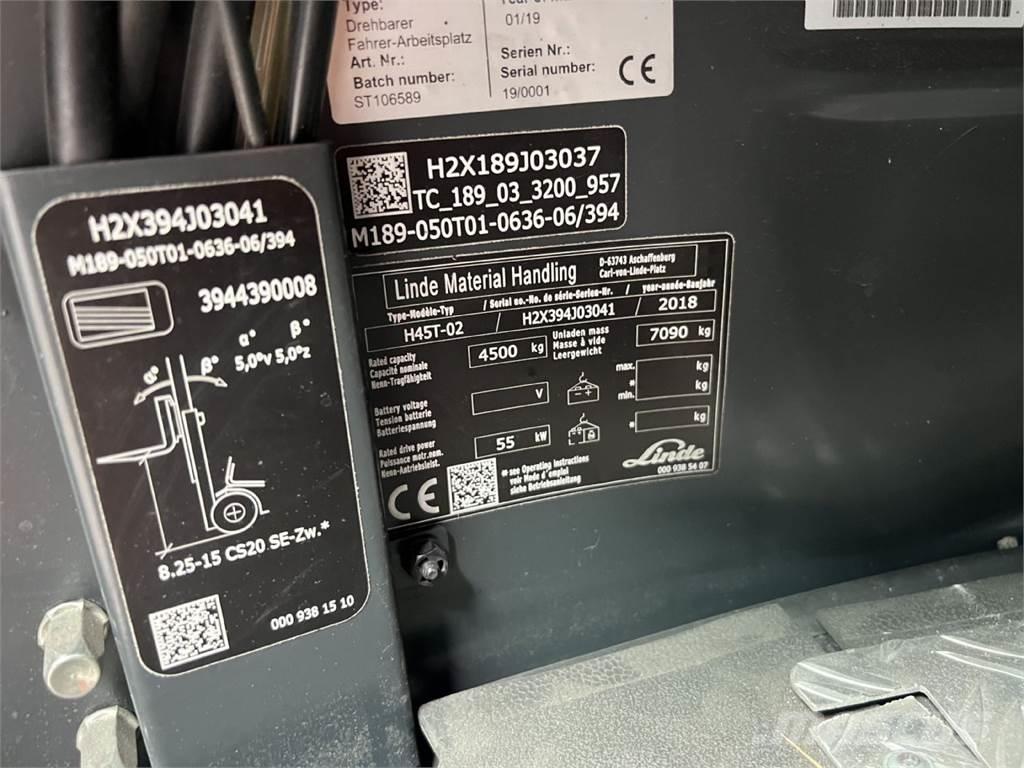 Linde H45T-02 Gasolmotviktstruckar