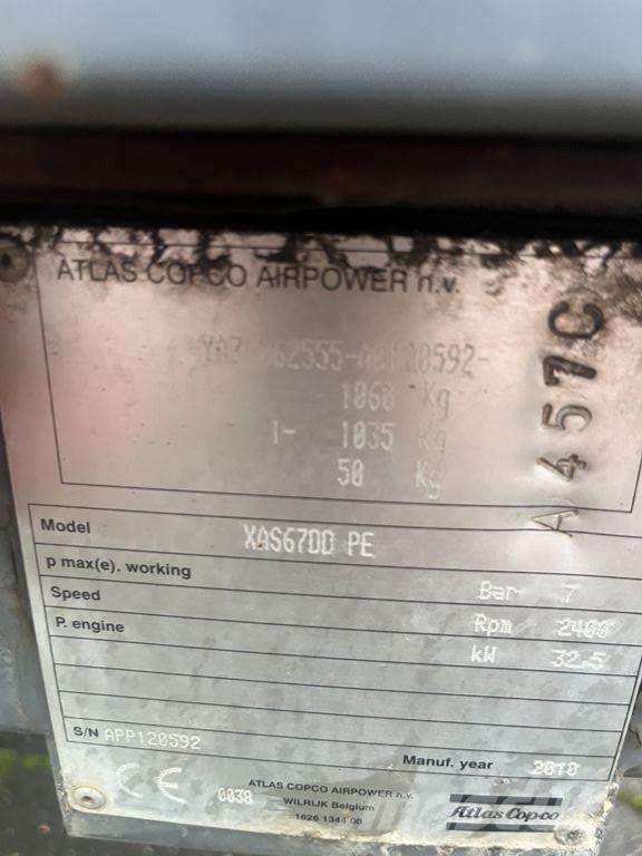 Atlas Copco XAS67 Kompressorer