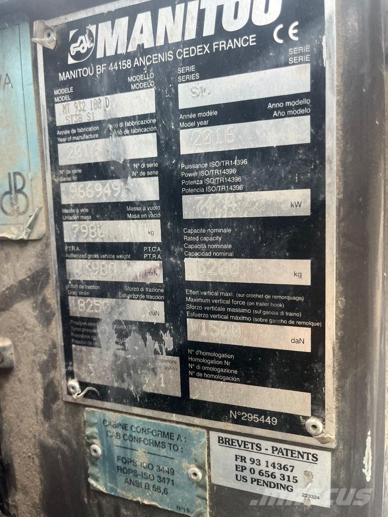 Manitou MT 932 Teleskoplastare