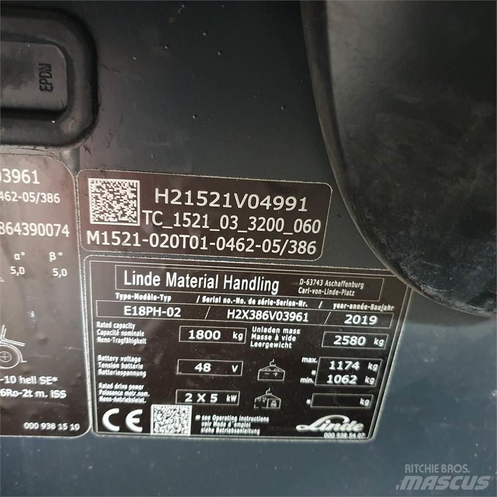 Linde E18PH Elmotviktstruckar