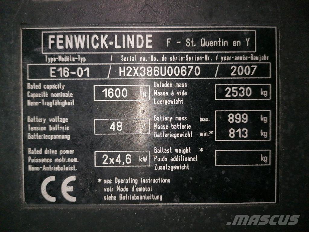 Linde E16-01 Elmotviktstruckar