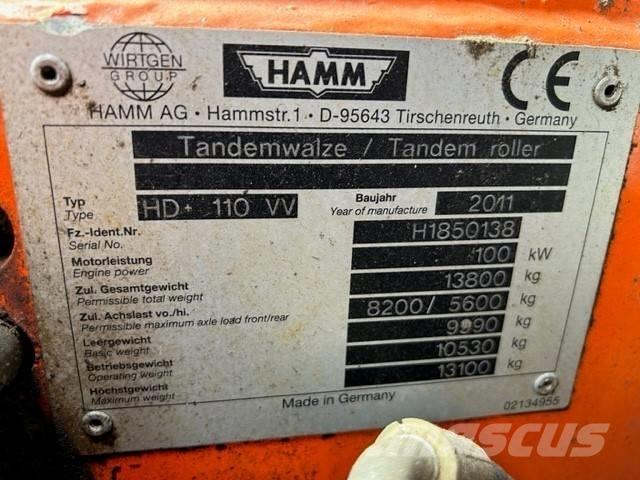 Hamm HD 110 Tvåvalsvältar