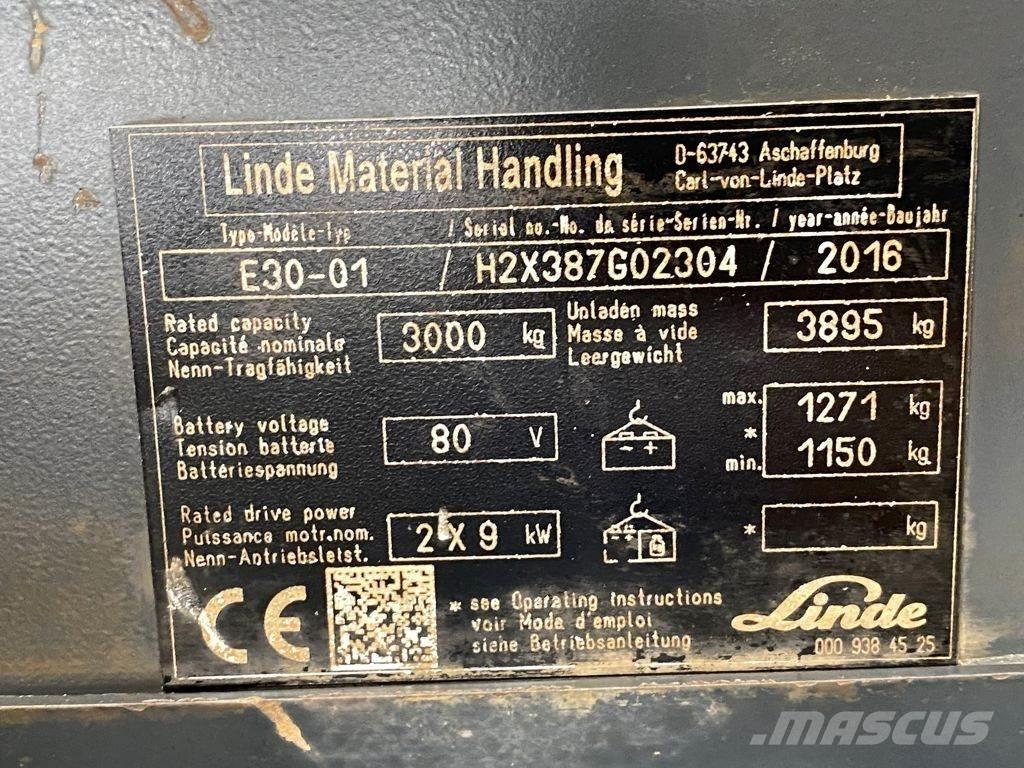 Linde E30-01 Elmotviktstruckar