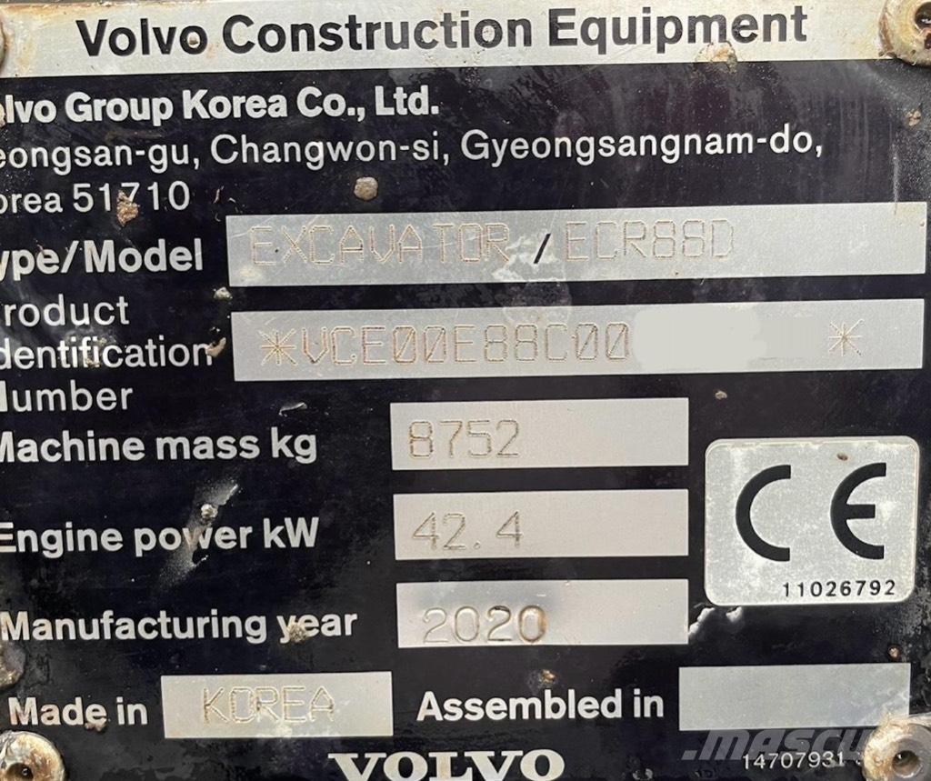 Volvo ECR 88 D Pro Midigrävmaskiner 7t - 12t