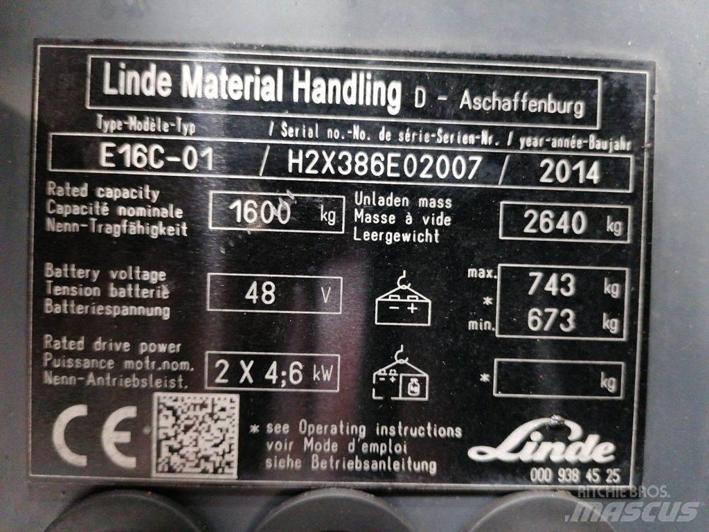 Linde E16C-01 Elmotviktstruckar