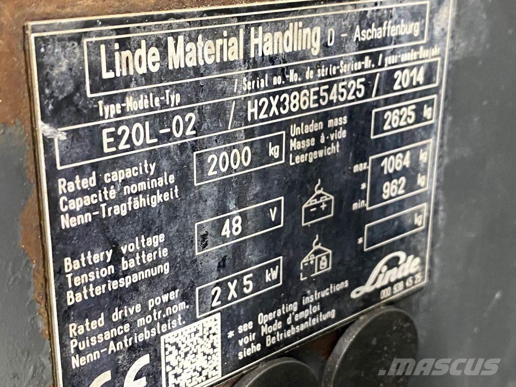 Linde E20L-02 Elmotviktstruckar