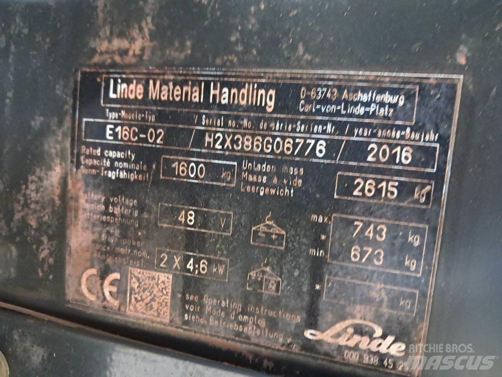 Linde E16C-02 Elmotviktstruckar