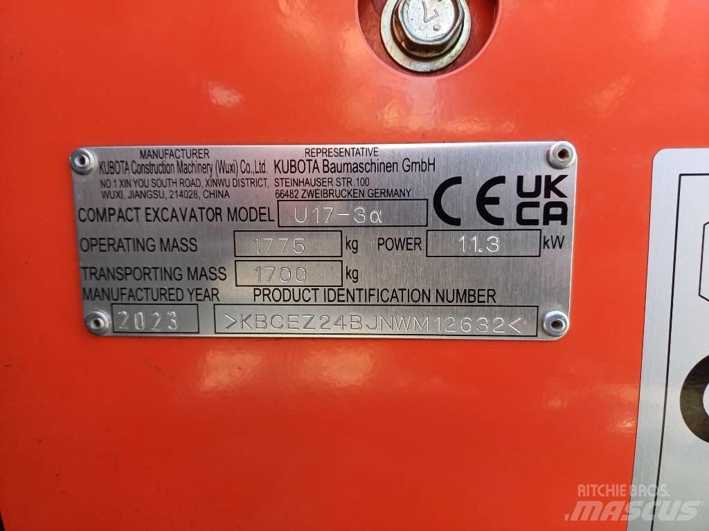 Kubota U 17-3 Minigrävare < 7t
