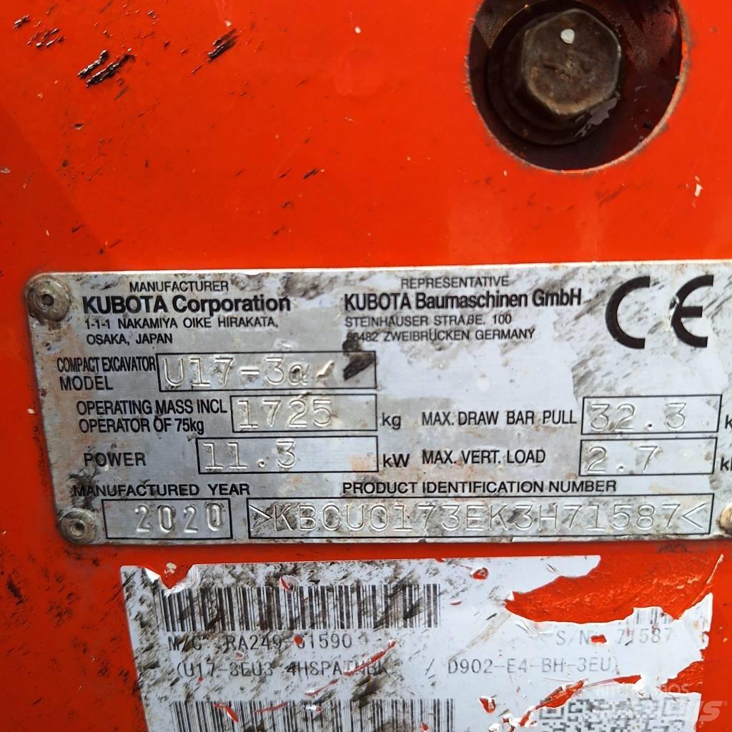 Kubota U 17-3 Minigrävare < 7t