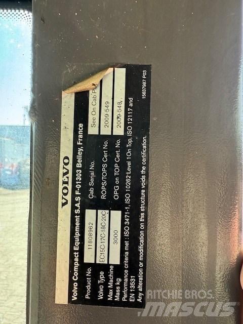 Volvo EC15 C CAB Hytter och interiör