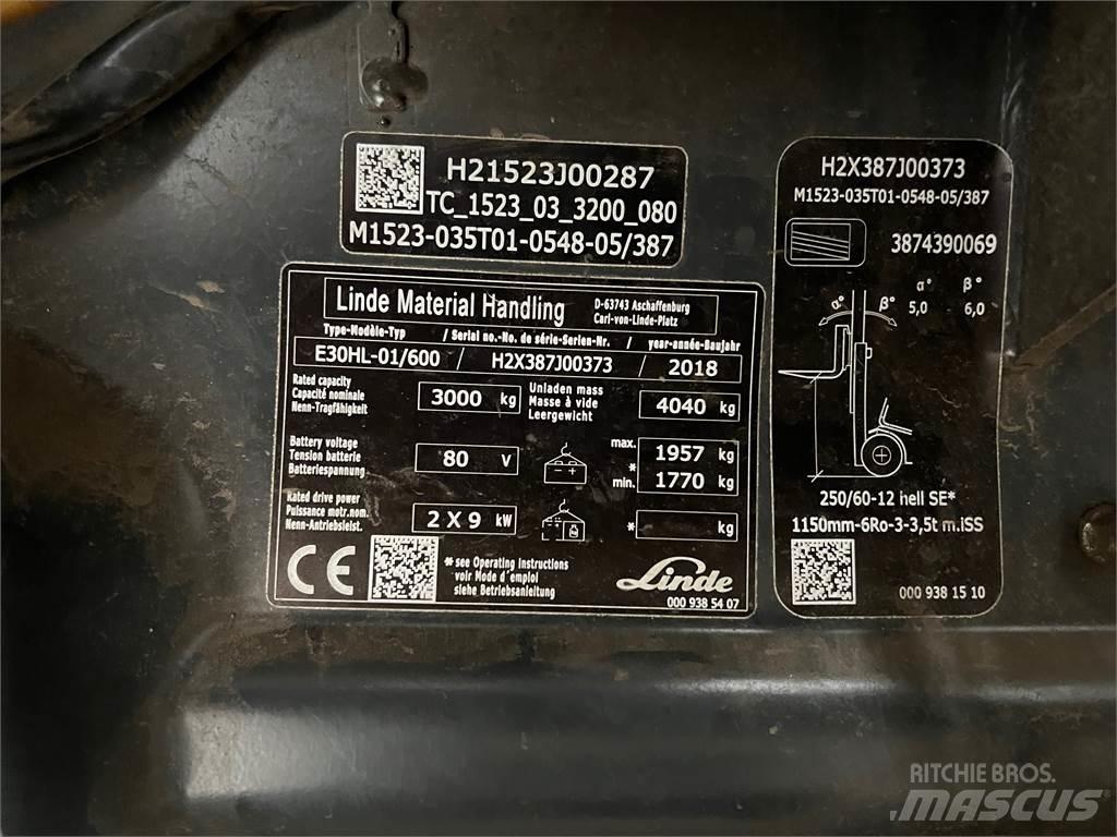 Linde E30/600HL Elmotviktstruckar
